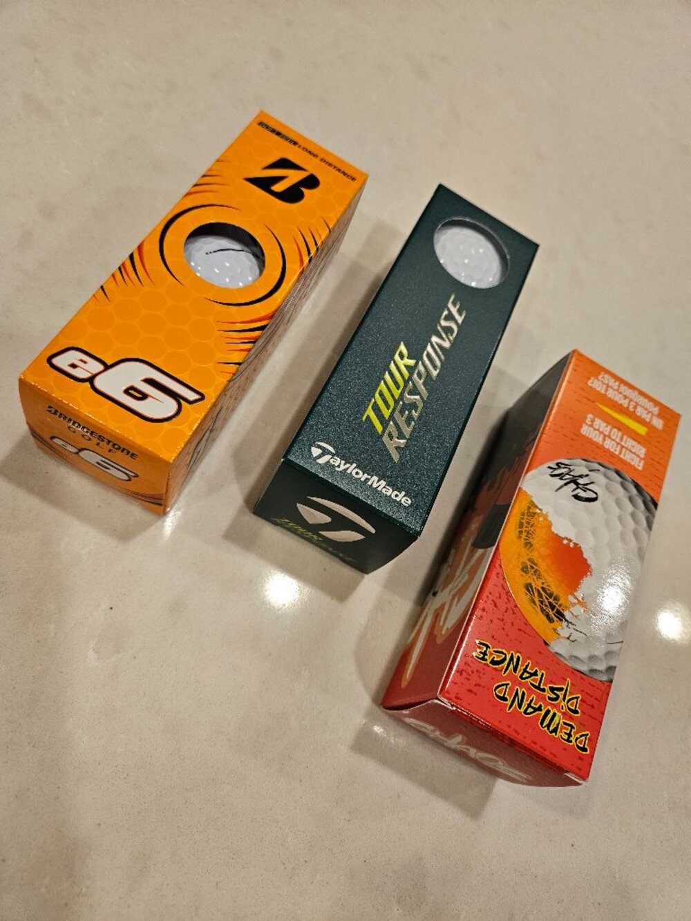 NEW 3 Bridgestone, 3 TaylorMade & 3 Chaos Golf Balls - White